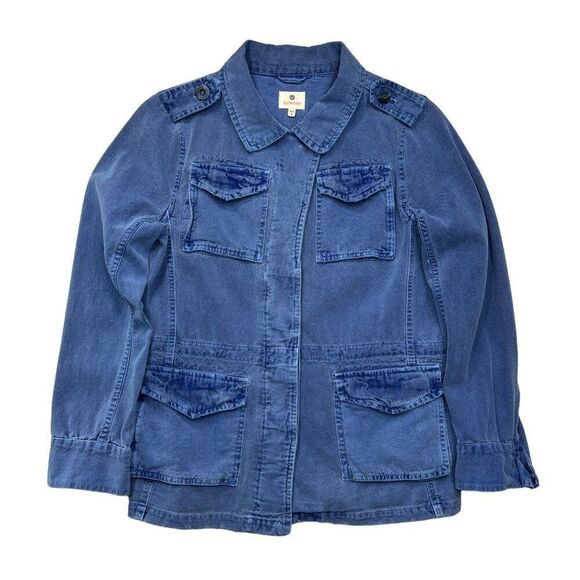 Sundry Women's Size 2 Blue Cargo Denim Button Front Jacket - Picture 1 of 11